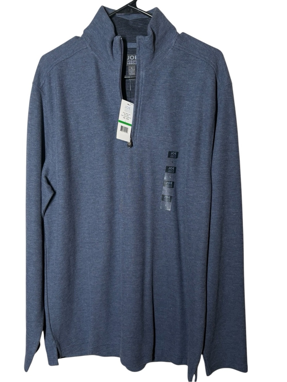 {NWT} Joe By Joseph Abboud 1/4 Zip Sweater L Blue
